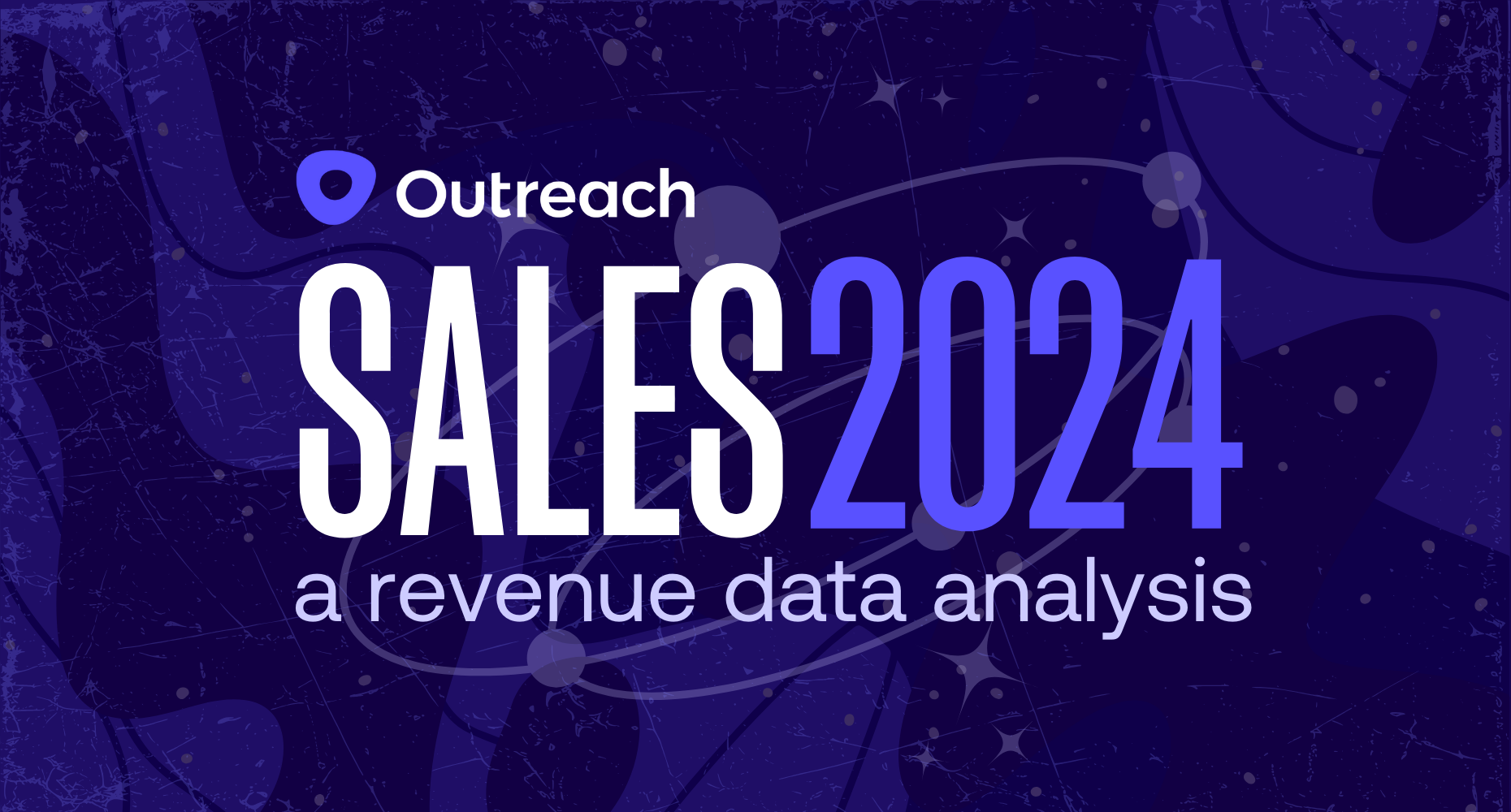 Text on a purple background that reads "Sales 2024: a revenue data analysis" which is the title of a new research driven report