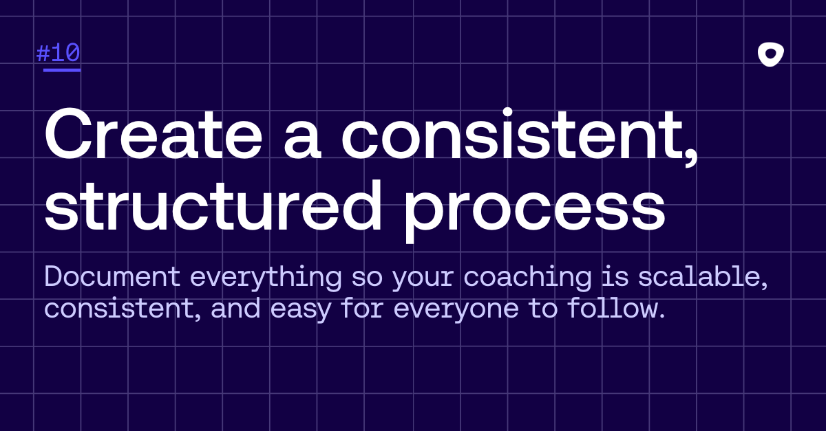 Graphic image with sales tip 10: Create a consistent structured process
