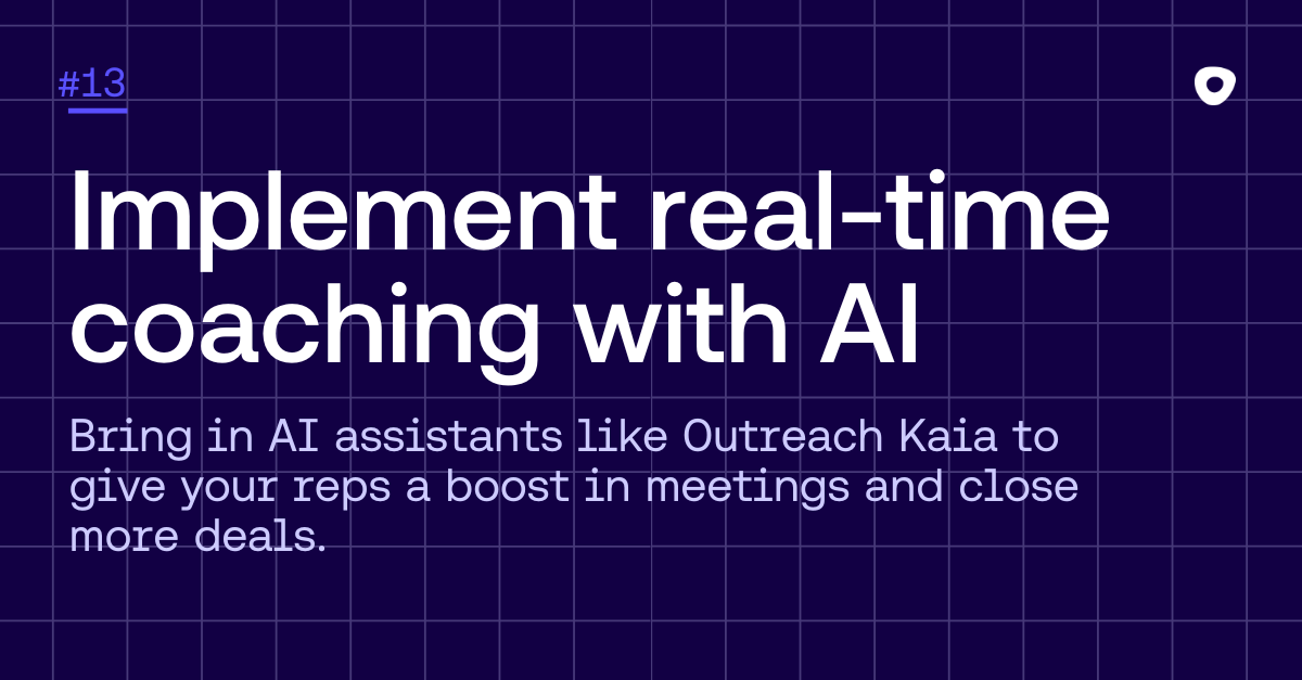 Graphic image with sales tip 13: Implement real-time coaching with AI