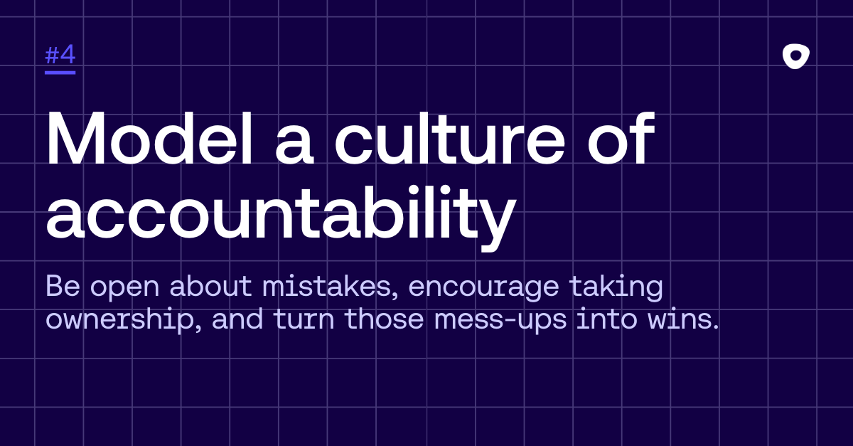 Graphic image with sales tip 4: Model a culture of accountability