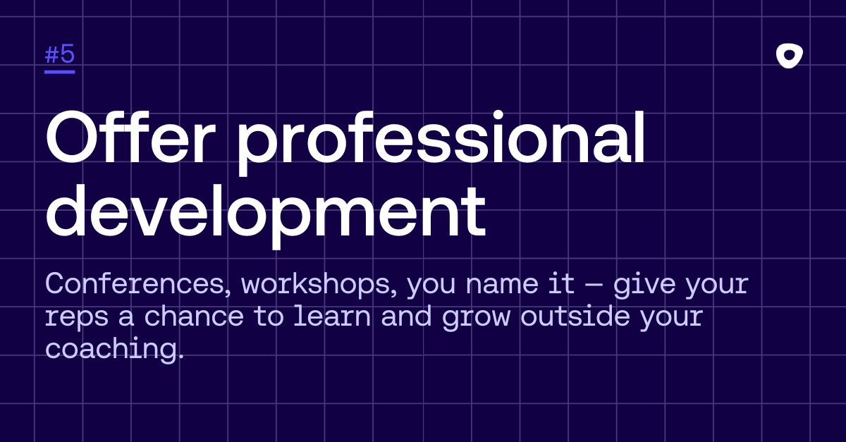 Graphic image with sales tip 5: Offer professional development