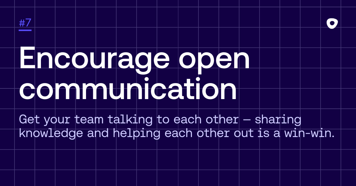 Graphic image with sales tip 7: Encourage open communication