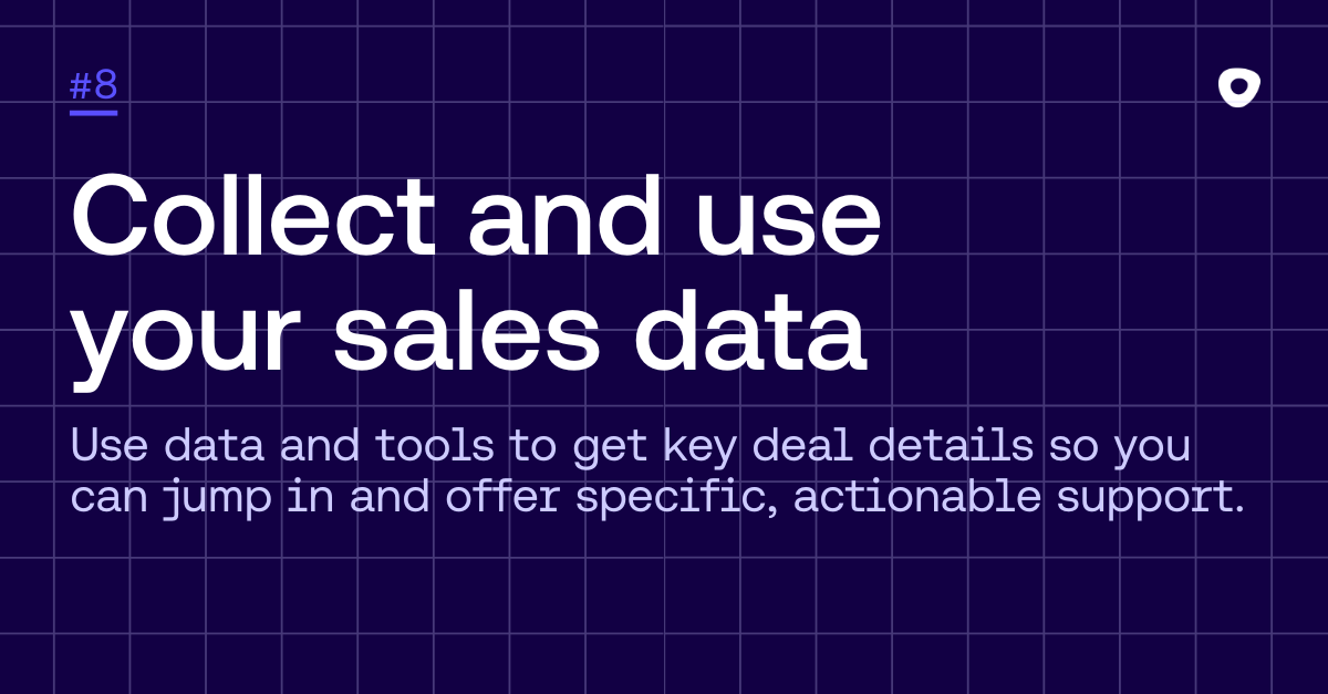 Graphic image with sales tip 8: Collect and use your sales data