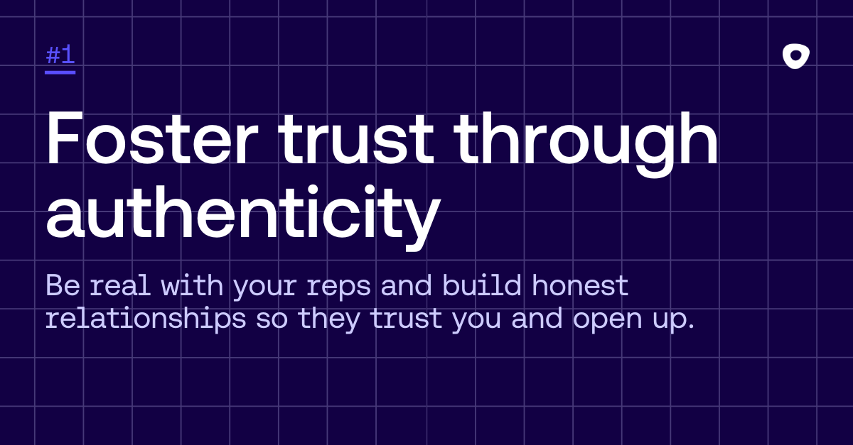 Graphic image with sales tip 1: Foster trust through authenticity